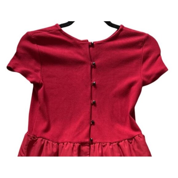 Polo Ralph Lauren Girls XL Red Short Sleeve Dress Gathered Skirt Back Button - Picture 6 of 8